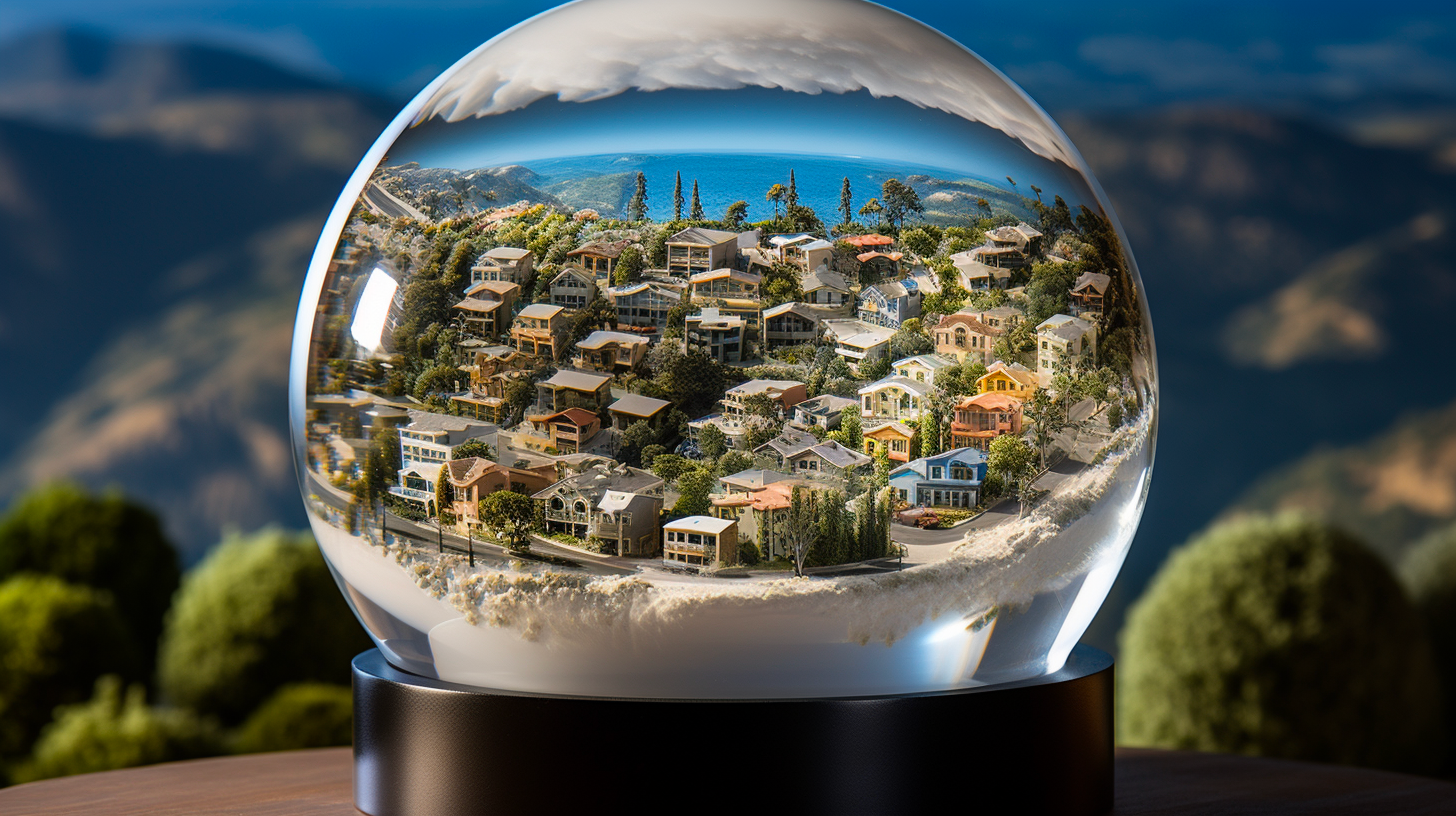 property crystal ball with houses in california